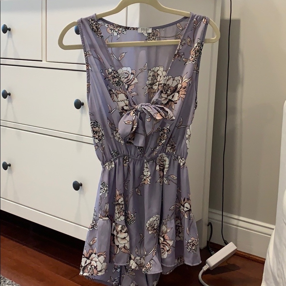 TOBI Floral front tie romper